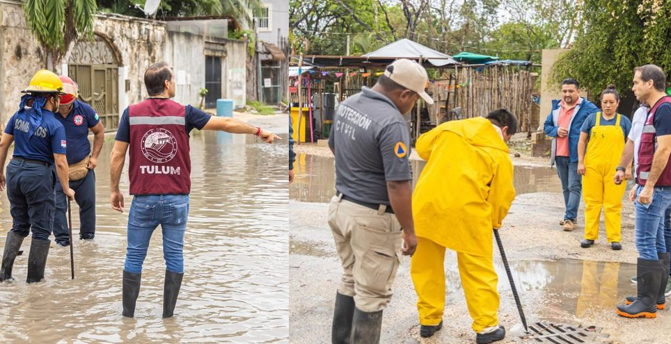 ATIENDE DIEGO CASTAÑÓN PROBLEMÁTICA POR LAS LLUVIAS EN TULUM