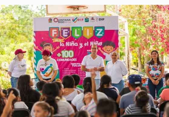 ENCABEZA DIEGO CASTAÑÓN CELEBRACIONES DEL EL DÍA DE LA NIÑA Y EL NIÑO EN TULUM