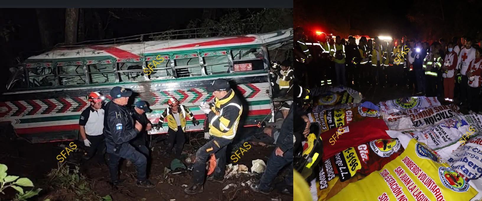 15 MUERTOS TRAS CAER AUTOBÚS A BARRANCO EN GUATEMALA