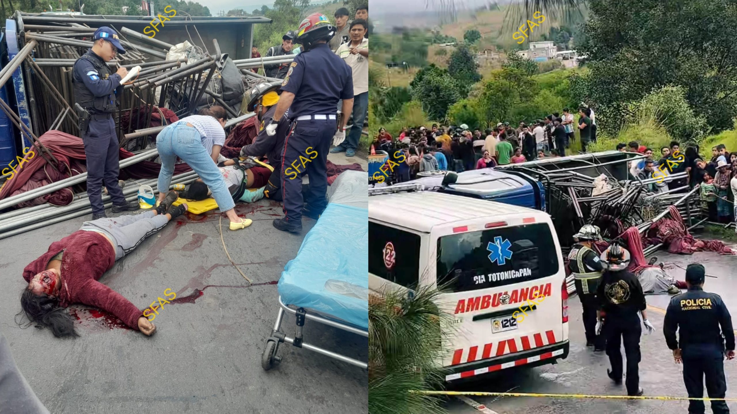 ¡SALEN EXPULSADOS TRAS MÚLTIPLE COLISIÓN; UN VEHÍCULO PESADO VOLCÓ EN LA RUTA DE LA MUERTE!